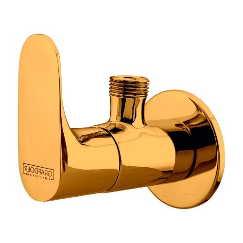 Angle Cock with Wall Flange Gold